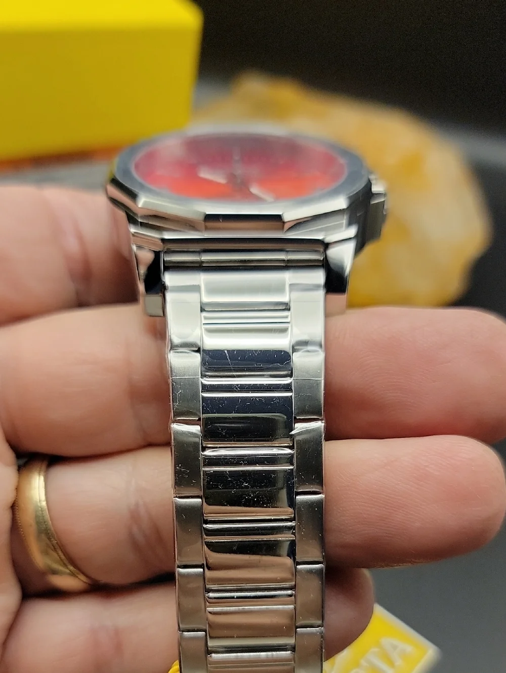 NWT 50982 Invicta Speedway Dominus 42mm Mens Watch Pink to Orange Gradient Dial